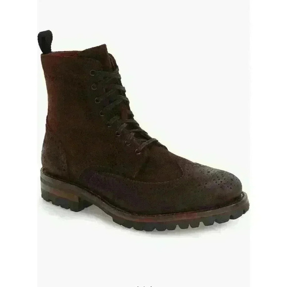 NWOB Frye George Men’s Wingtips Brown Suede Leather Boots Chukka Size 11 main image 8
